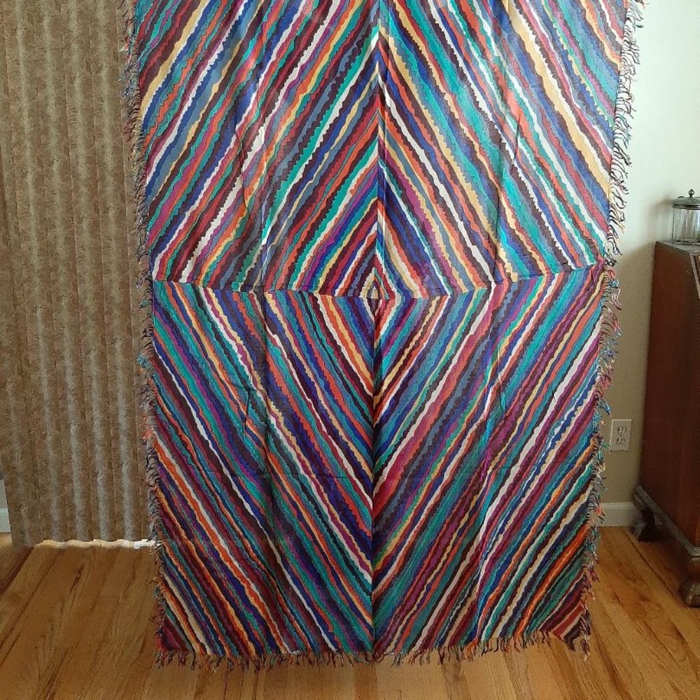 Multi-Colored Large Rectangular Scarf 74" - image 2